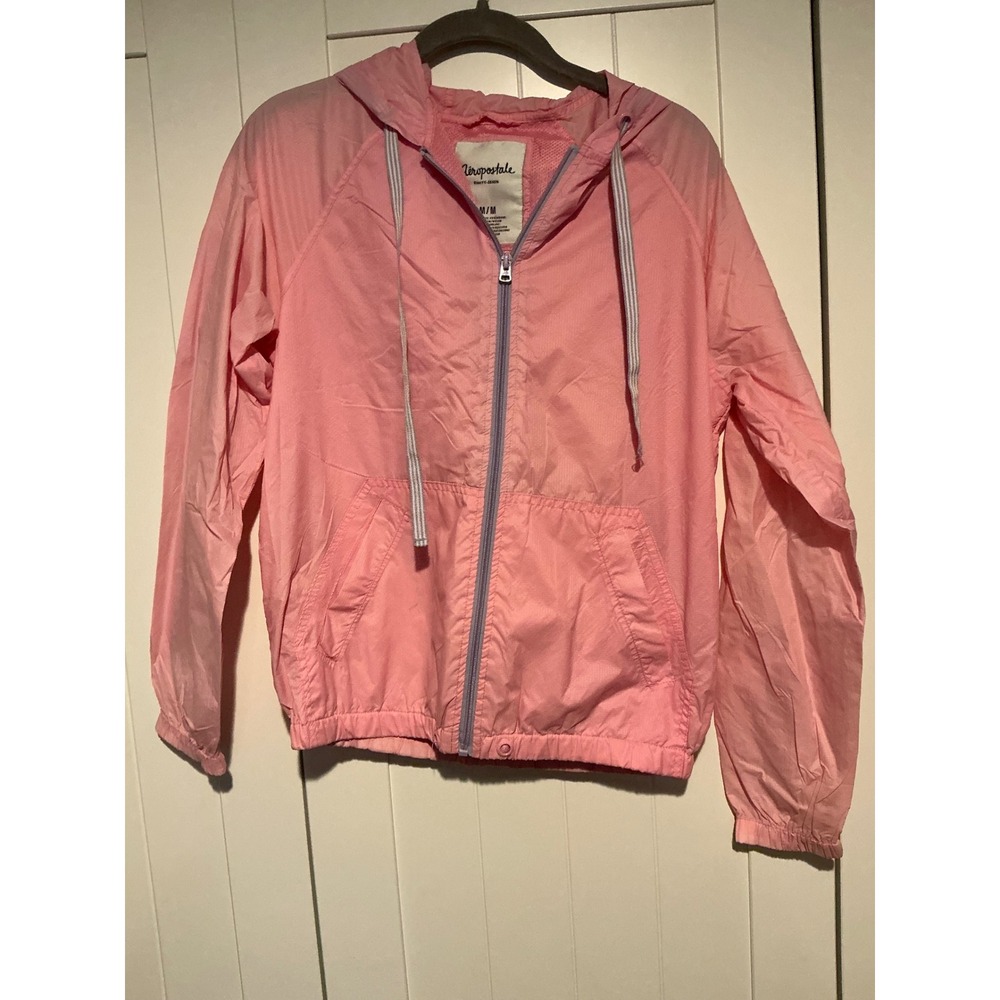 Aeropostale Pink Lightweight Hooded Zip Up‎ Windbreaker Jacket M